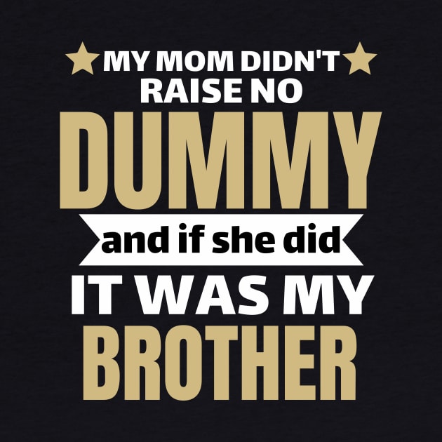 My Mom Didnt Raise No Dummy And If She Did It Was My Brother by Pikalaolamotor